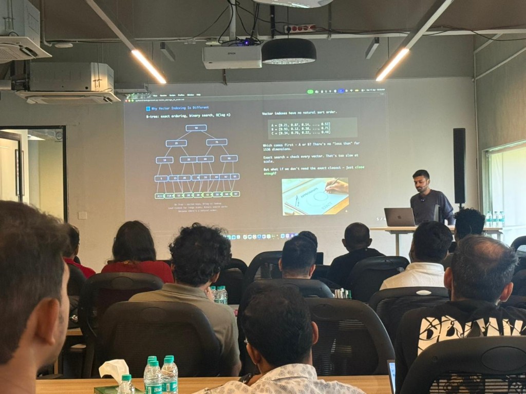 Episode 3 Bengaluru session with speaker on vector indexing and retrieval workflows