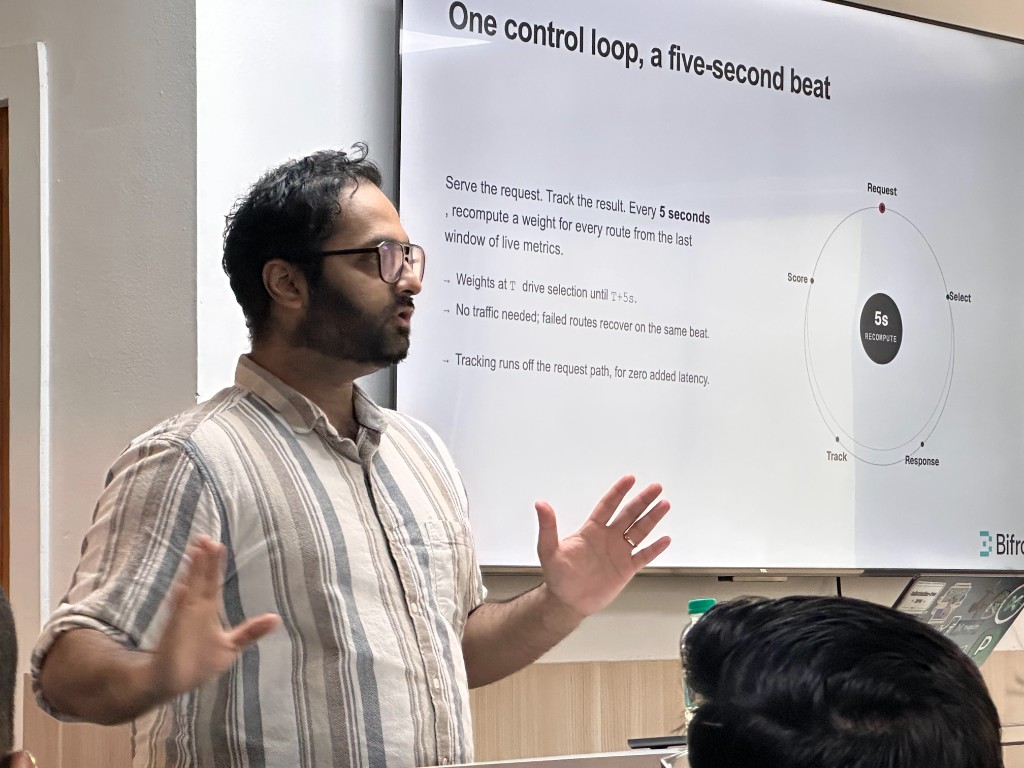 Akshay Deo presenting adaptive load balancing for LLMs at Episode 4