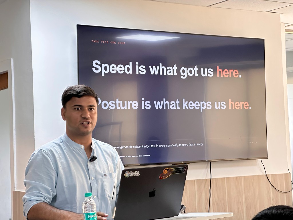 Vivek Singh presenting security-first multi-agent systems at Episode 4